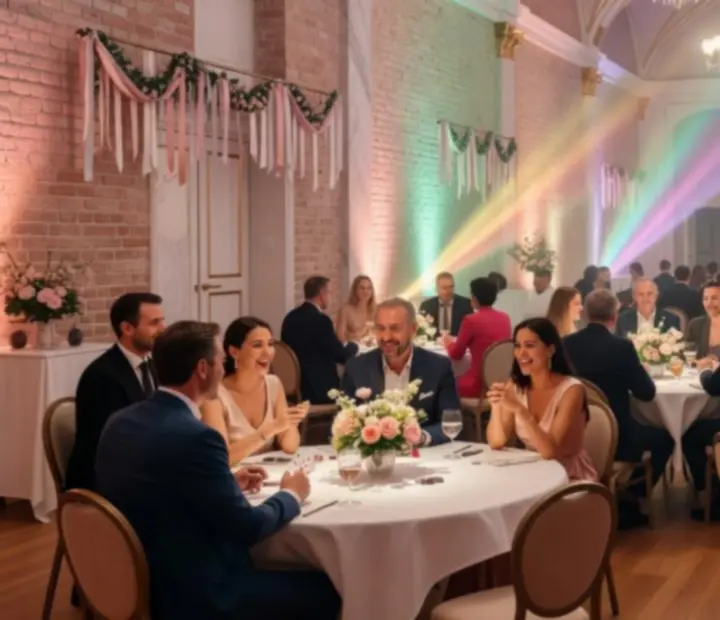 Pastelově laděná atmosféra pokerového večera se skupinou hostů